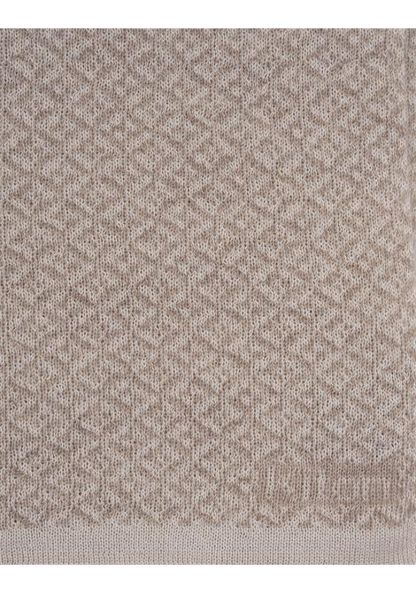 KITON Sciarpa In Cashmere Beige Con Motivo Jacquard - KITON Consegna Veloce