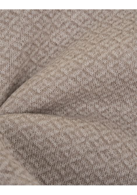 KITON Sciarpa In Cashmere Beige Con Motivo Jacquard - KITON Consegna Veloce