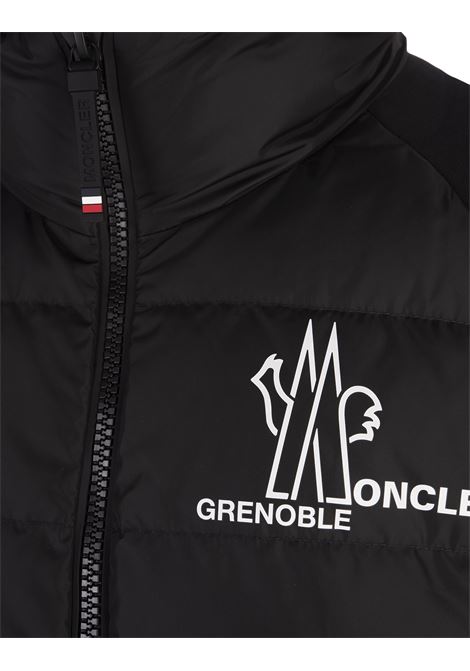 MONCLER GRENOBLE Felpa Zip-Up Nera Con Logo a Contrasto - MONCLER GRENOBLE Fino Al -60%