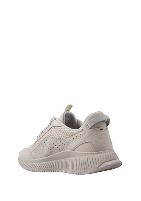 BOSS TTNM EVO Sneakers Bianche In Pelle Liscia e Scamosciata e Mesh Con Suola a Spina Di Pesce - BOSS Prezzo Ridotto