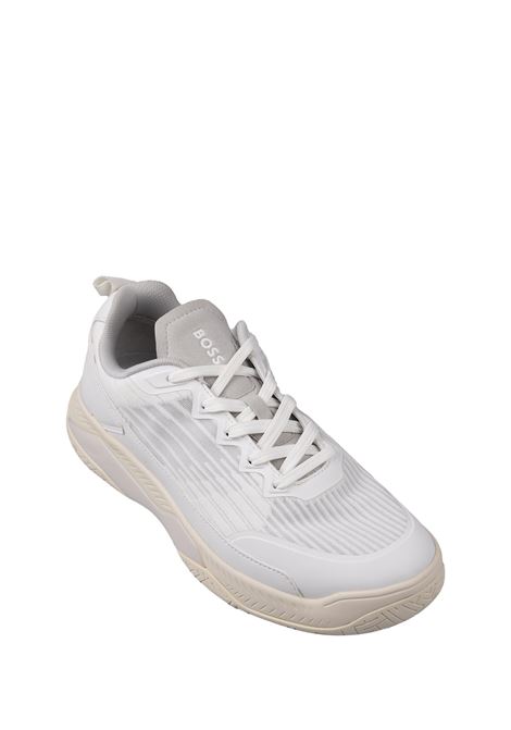 BOSS Sneakers Bianche In Materiali Misti Con Suola Antiscivolo - BOSS Sottocosto