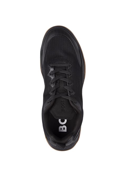 BOSS Sneakers Nere In Materiali Misti Con Suola Antiscivolo - BOSS Convenienza