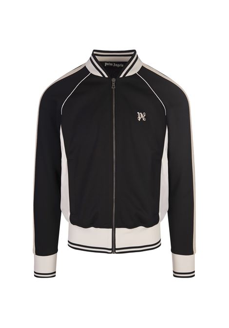 PALM ANGELS Giacca Track Nera e Bianca Con Monogramma - PALM ANGELS Novità