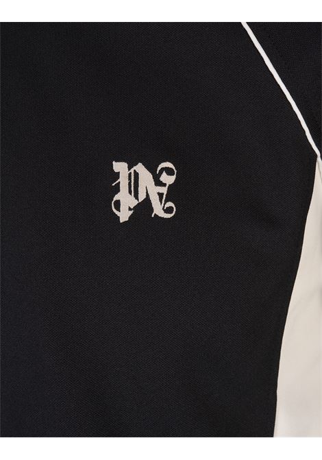 PALM ANGELS Giacca Track Nera e Bianca Con Monogramma - PALM ANGELS Novità