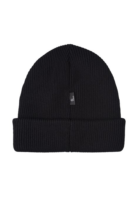 MONCLER GRENOBLE Berretto In Lana Nera Con Patch Logo - MONCLER GRENOBLE Outlet