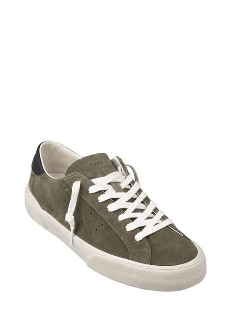 D.A.T.E. Sneakers Hill Low In Suede Verde Militare - D.A.T.E Saldi Di Fabbrica