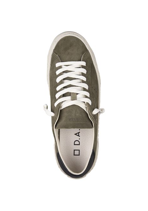 D.A.T.E. Sneakers Hill Low In Suede Verde Militare - D.A.T.E Saldi Di Fabbrica