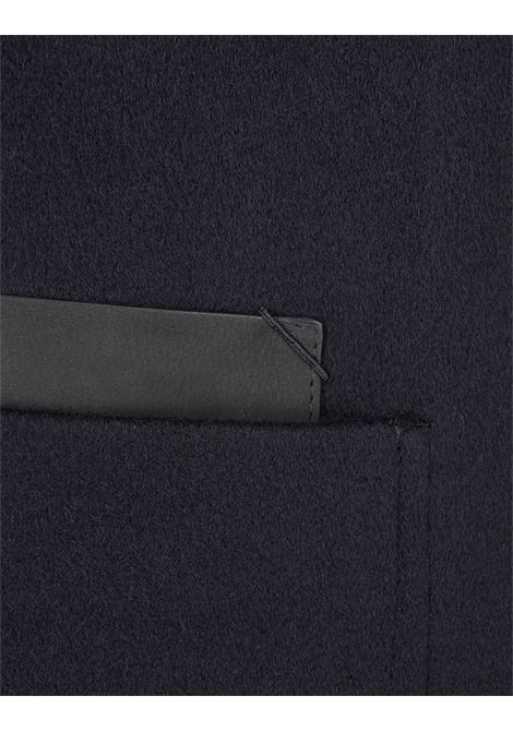 ZEGNA Cappotto Midi In Cashmere Blu Scuro - ZEGNA Moda