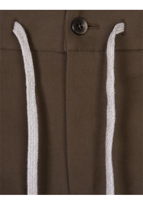 PT TORINO Pantaloni Slim Fit Con Coulisse In Misto Cashmere Marrone - PT TORINO Sconto di tempo limitato