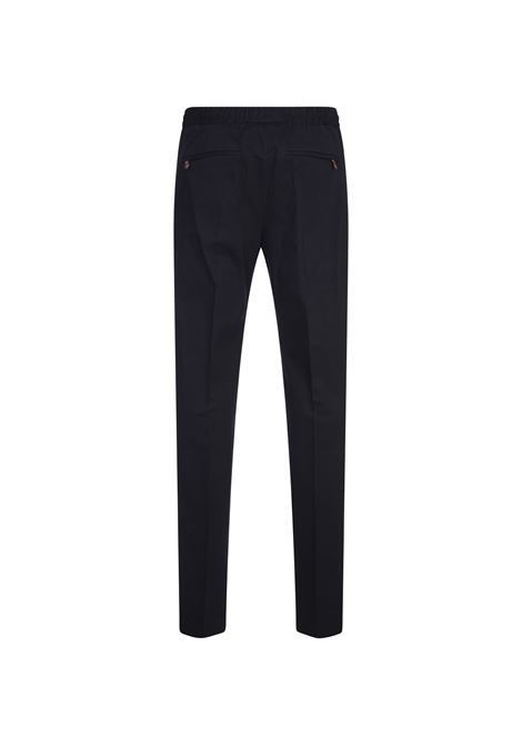 PT TORINO Pantaloni Slim Fit Con Coulisse In Misto Cashmere Blu - PT TORINO Negozio online di fabbrica