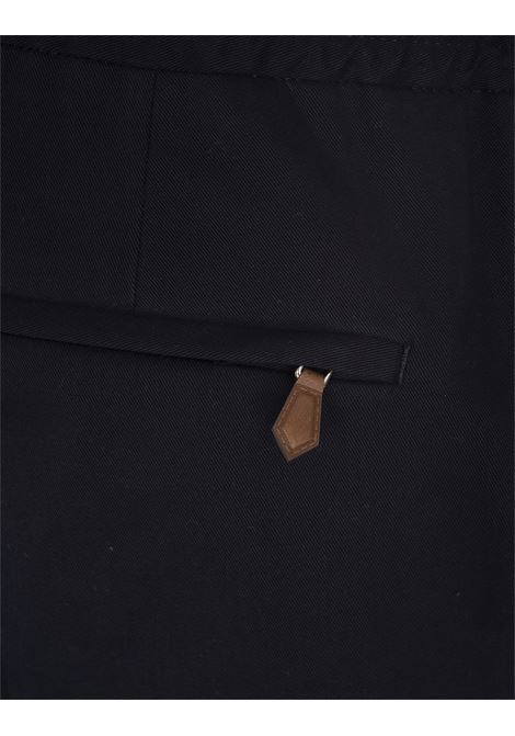 PT TORINO Pantaloni Slim Fit Con Coulisse In Misto Cashmere Blu - PT TORINO Negozio online di fabbrica