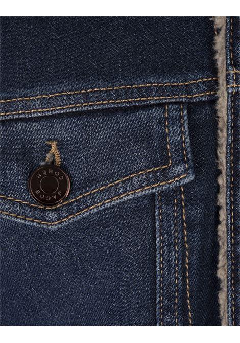 JACOB COHEN Giacca Trucker Sherpa in Mid Blue Comfort Denim - JACOB COHEN Offerta speciale