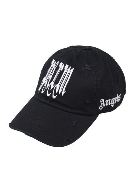 PALM ANGELS Cappello Da Baseball Logo Gothic Nero - PALM ANGELS Comprare a buon mercato