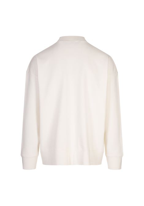 PALM ANGELS Felpa Bianca Con Logo Stampato Sullo Scollo - PALM ANGELS Flash Sale