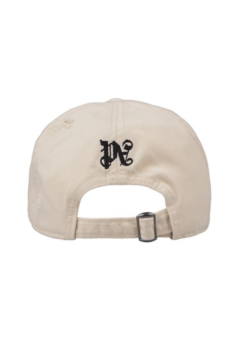 PALM ANGELS Cappello Da Baseball Beige Chiaro Con Logo e Monogramma - PALM ANGELS Fornitura limitata