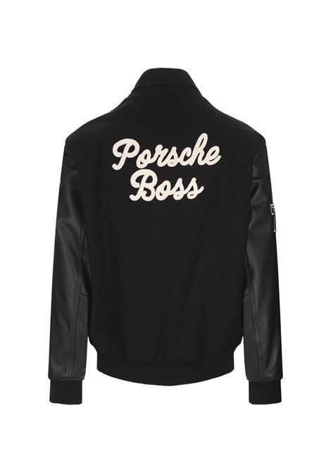 BOSS Giubbotto Porsche x BOSS Nero In Lana e Pelle - BOSS Offerta esclusiva