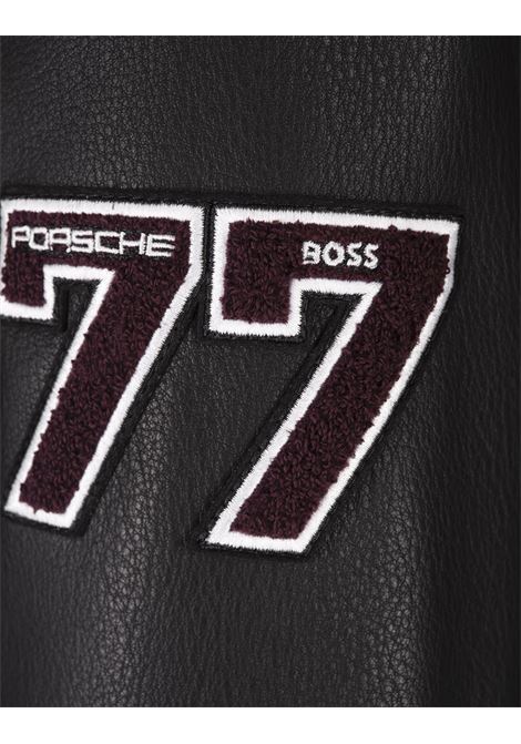 BOSS Giubbotto Porsche x BOSS Nero In Lana e Pelle - BOSS Offerta esclusiva