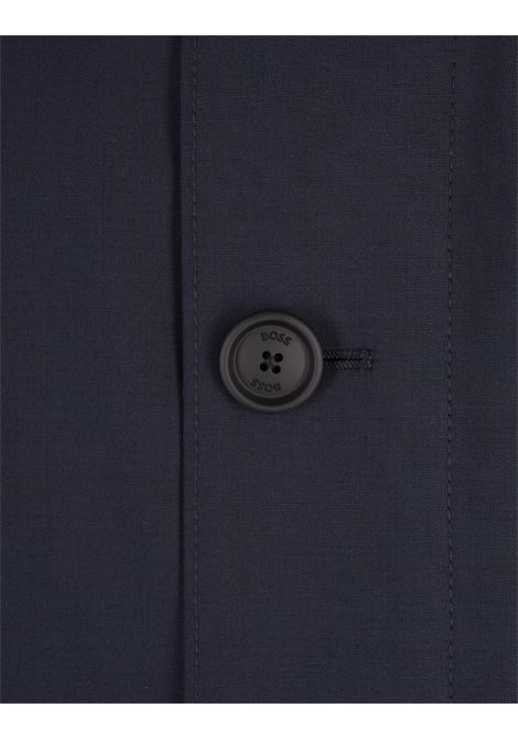 BOSS Cappotto Impermeabile In Misto Lana Blu Scuro - BOSS Vendite stagionali