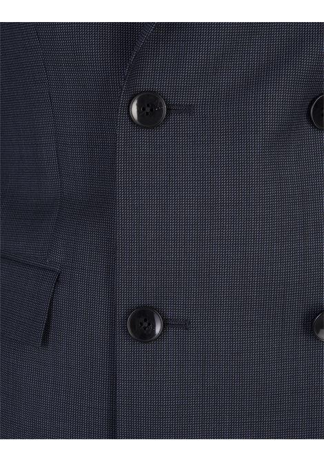 BOSS Abito Slim Fit Doppiopetto In Lana Blu Scuro Con Micromotivo - BOSS Black Friday