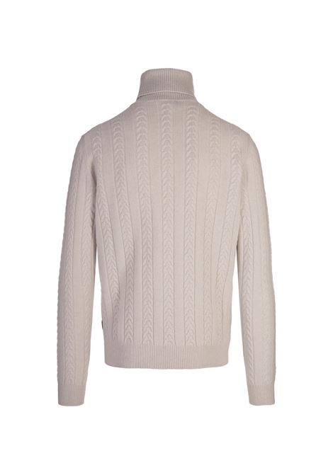 BOSS Maglione Dolcevita In Lana Vergine e Cashmere Bianco - BOSS Offerta natalizia