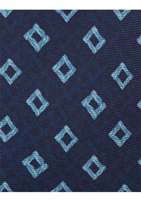 KITON Cravatta Blu Scuro Con Pattern Rombi - KITON Offerta San Valentino