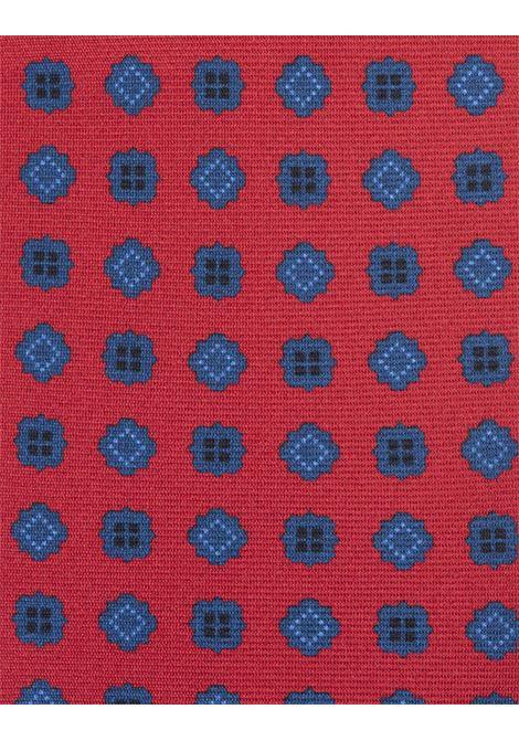 KITON Cravatta Rossa Con Micro Pattern Blu - KITON Offerta Anniversario