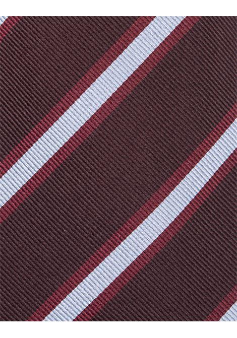 KITON Cravatta Regimental Mogador Marrone - KITON Smaltimento dello stoccaggio