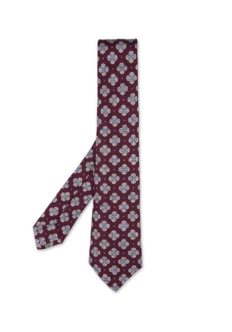 KITON Cravatta In Seta Bordeaux Con Pattern Multicolor - KITON Offerta migliore