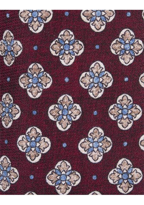 KITON Cravatta In Seta Bordeaux Con Pattern Multicolor - KITON Offerta migliore