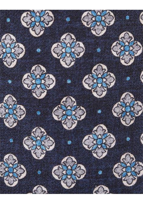 KITON Cravatta In Seta Blu Con Pattern Multicolor - KITON Latest fashion