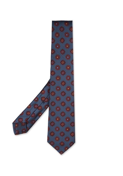 KITON Cravatta Blu Con Pattern Multicolore - KITON Offerte esclusive