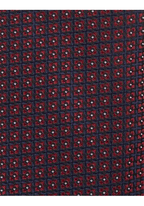KITON Cravatta Rosso Scuro Con Micro Pattern Geometrico - KITON Lightning offer