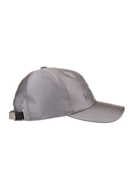ALEXANDER MCQUEEN Cappello Da Baseball In Misto Seta Grigio Con Logo Frontale - ALEXANDER MCQUEEN Offerte stagionali