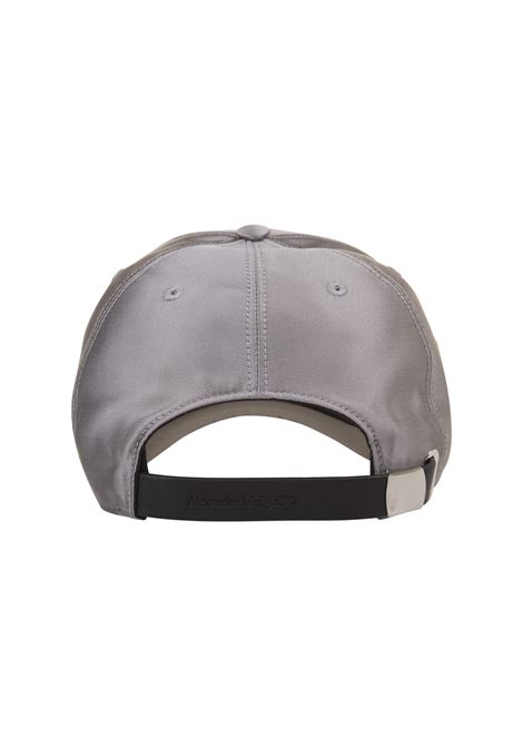 ALEXANDER MCQUEEN Cappello Da Baseball In Misto Seta Grigio Con Logo Frontale - ALEXANDER MCQUEEN Offerte stagionali