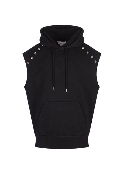 ALEXANDER MCQUEEN Felpa Smanicata Nera Con Teschio Capovolto - ALEXANDER MCQUEEN Enormi risparmi