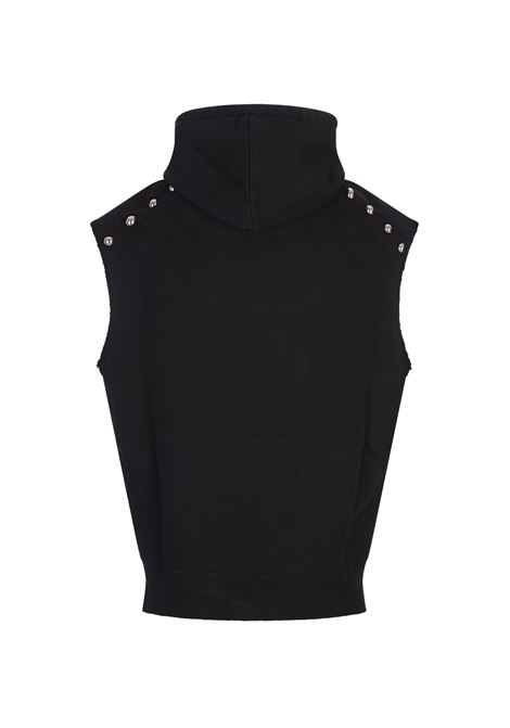 ALEXANDER MCQUEEN Felpa Smanicata Nera Con Teschio Capovolto - ALEXANDER MCQUEEN Enormi risparmi
