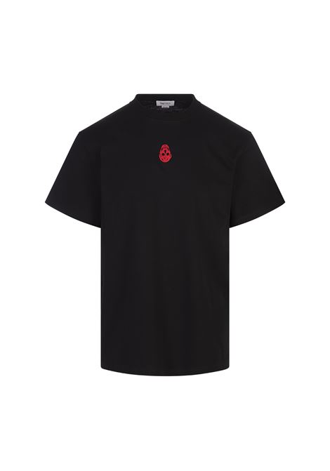 ALEXANDER MCQUEEN T-Skirt Nera Con Skull Rovesciato - ALEXANDER MCQUEEN Prezzo basso