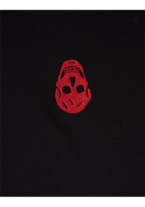 ALEXANDER MCQUEEN T-Skirt Nera Con Skull Rovesciato - ALEXANDER MCQUEEN Prezzo basso