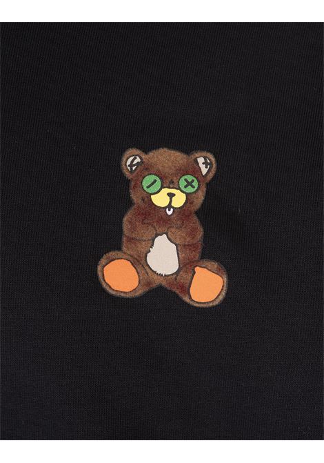 BARROW Felpa Nera Con Patch Bear e Stampa Sul Cappuccio - BARROW Ritorno libero