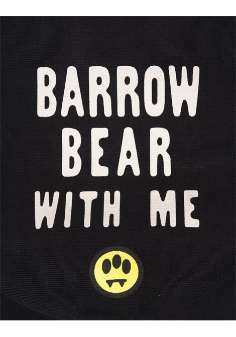 BARROW Felpa Nera Con Patch Bear e Stampa Sul Cappuccio - BARROW Ritorno libero