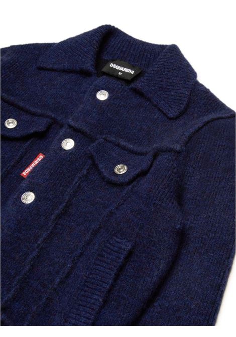 DSQUARED2 KIDS Giacca In Maglia Effetto Denim Indaco - DSQUARED2 KIDS Ultimi tre giorni