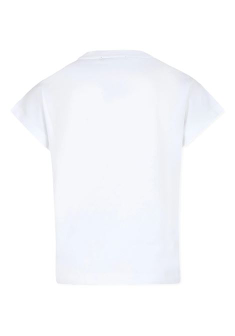 BALMAIN KIDS T-Shirt Bianca con Logo Stile Romano - BALMAIN KIDS Ultimo giorno