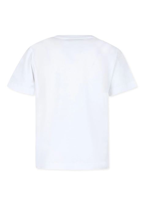BALMAIN KIDS T-Shirt Bianca con Logo Stile Romano Ricamato - BALMAIN KIDS Discount Store per i nuovi prodotti