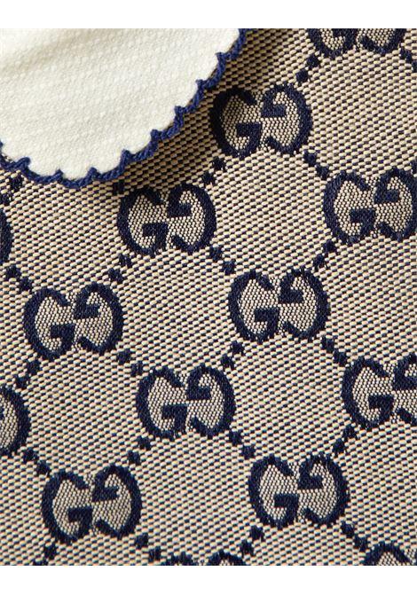 GUCCI KIDS Abito In Tessuto GG Beige e Blu - GUCCI KIDS In vendita