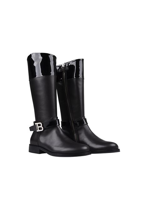 BALMAIN KIDS Stivali Neri Con Logo Monogramma - BALMAIN KIDS Duty-free