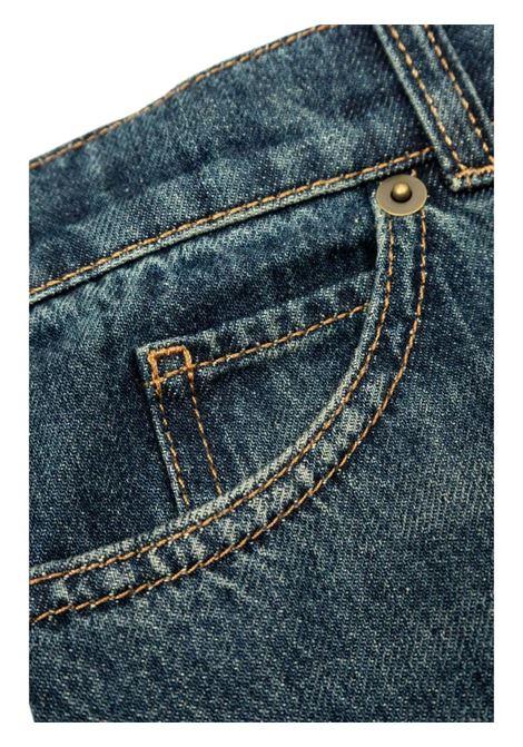 GUCCI KIDS Jeans A Gamba Dritta In Denim Blu Scuro - GUCCI KIDS Promozione