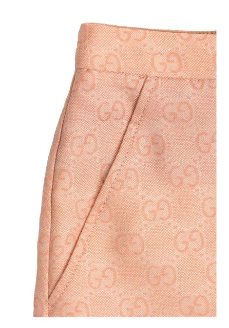 GUCCI KIDS Gonna In Flanella Di Lana Jacquard Gucci Rosa - GUCCI KIDS Spedizione Gratuita