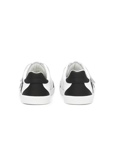 DOLCE & GABBANA KIDS Sneakers Basse DG Original Bianche e Nere Con Logo DG - DOLCE & GABBANA KIDS Negozi Online