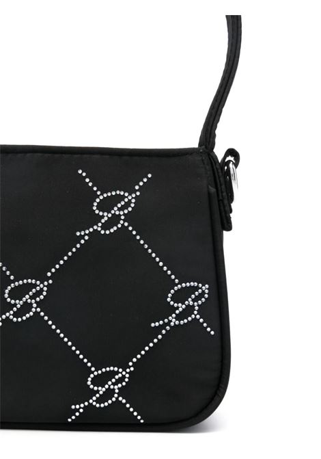MISS BLUMARINE KIDS Borsa a Mano Nera Con Motivo Monogram Di Strass - MISS BLUMARINE KIDS Promozione Limitata