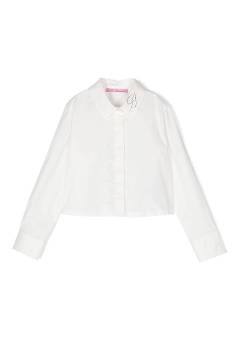 MISS BLUMARINE KIDS Camicia Bianca Con Logo Sul Colletto - MISS BLUMARINE KIDS Fino Al -60%